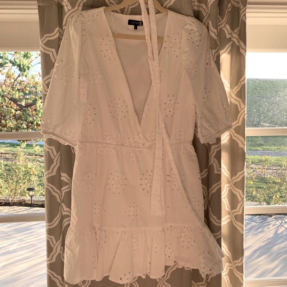 1. STATE White floral imprint Dress